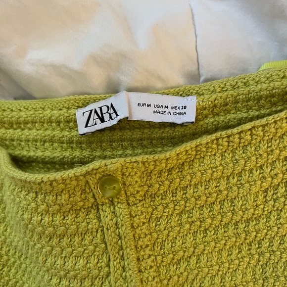 GREEN ZARA CROCHET TOP - Picture 3 of 4